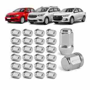 Jogo 16 Porca Roda Cromada Gm Onix Spin Cobalt Sonic M12x1,5